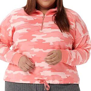 Plus Size QVC Anybody French Terry Camo Pullover Size 1X